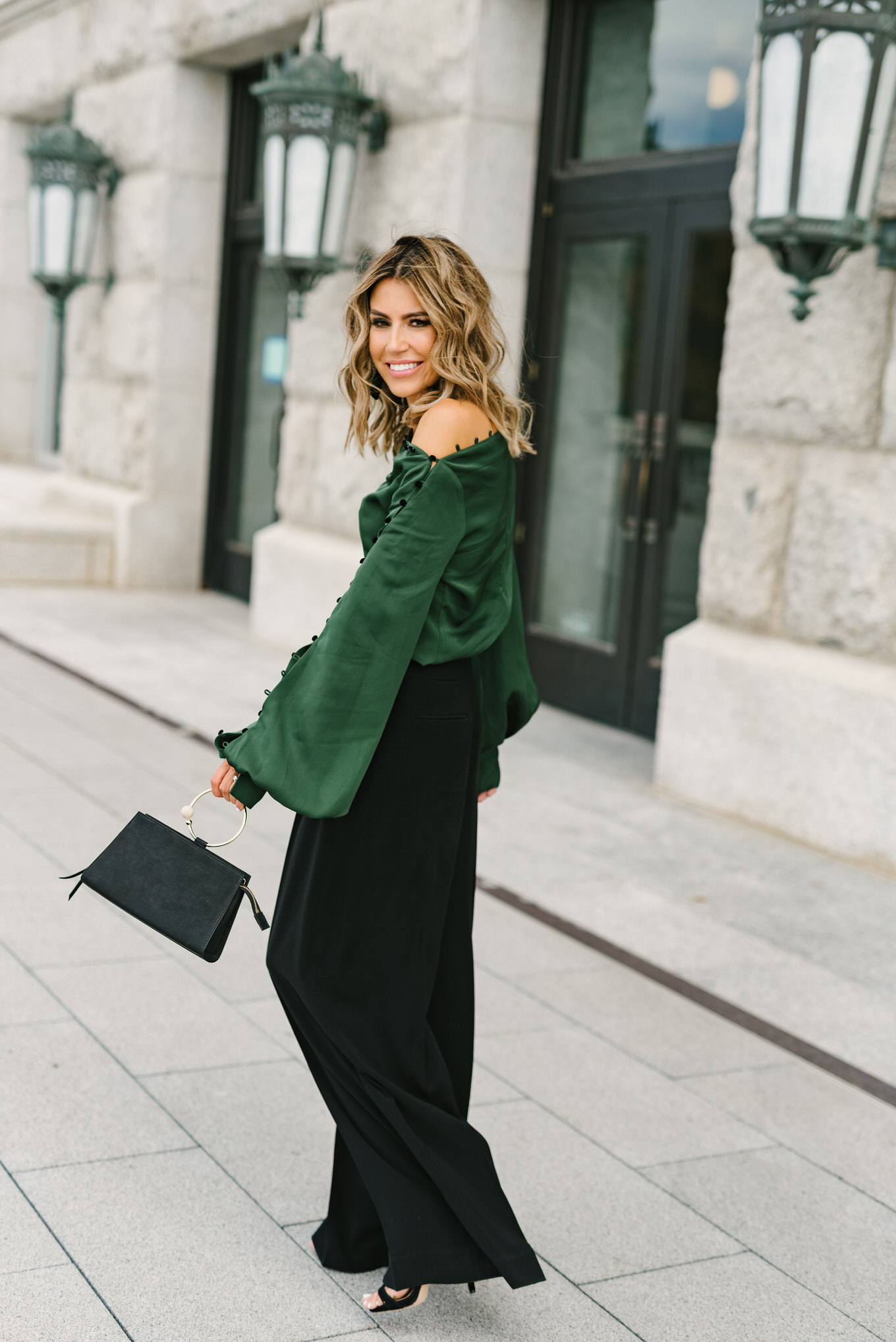 green blouse