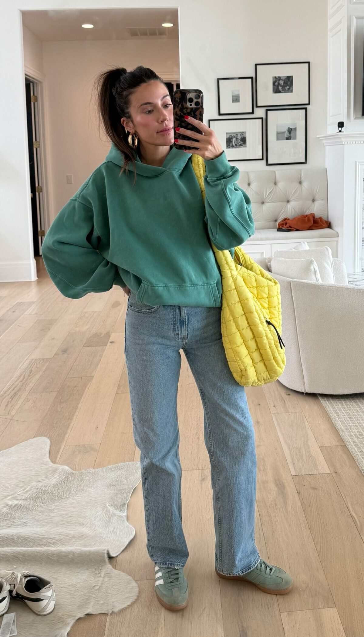 Christine Andrew in Abercrombie sale outfit for fall