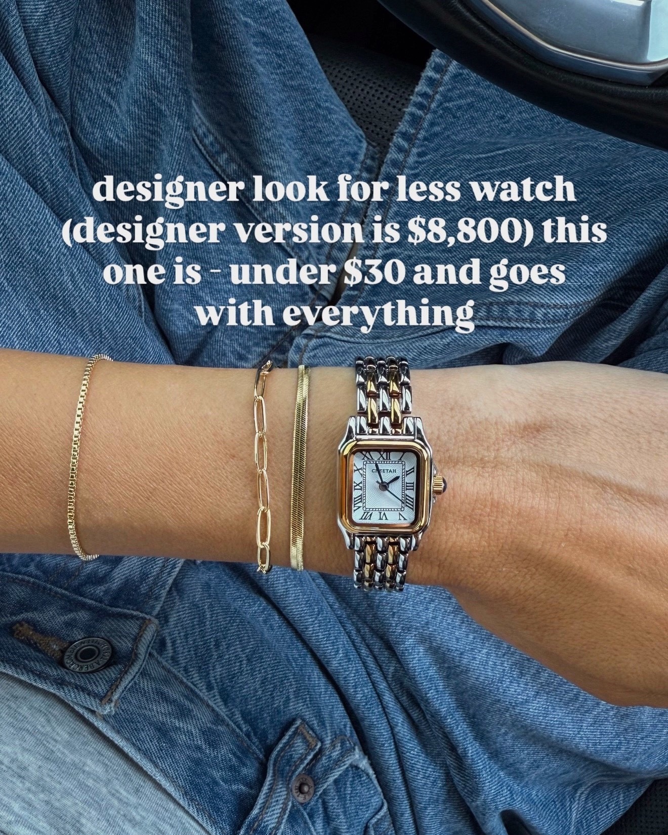 Christine Andrew's designer look for less watch from Amazon