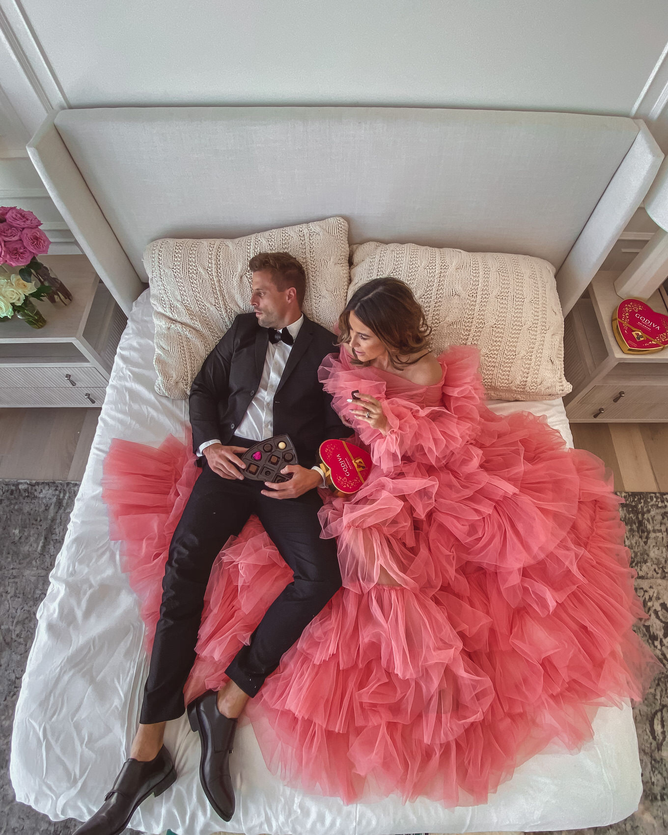 christine andrew in big pink tulle dress